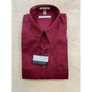 Geoffrey Beene Shirt Mens Large Red Long Sleeve Button Up